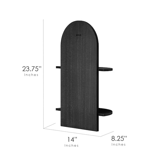 American Art Decor Lunar Ledges Wall shelf in Black - 23.75" x 14"